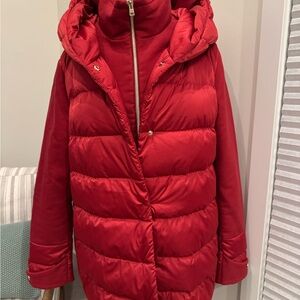 Red Puffer Jacket with Hood